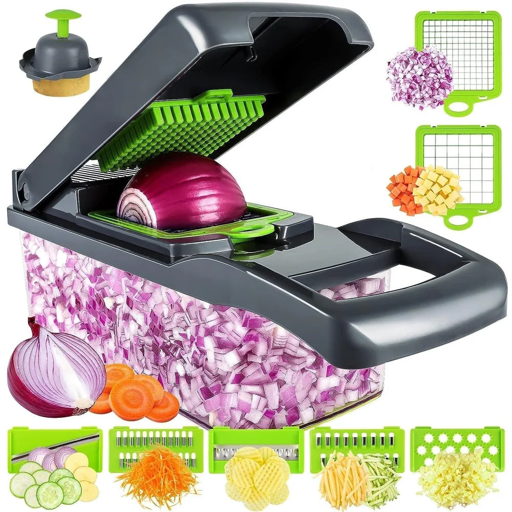 Multipurpose Vegetable and Fruit Chopper Cutter - Grater, Peeler, Chipper, Unbreakable