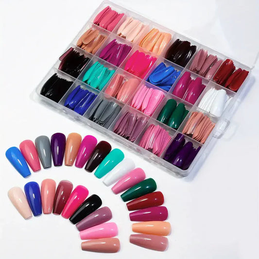 Artificial Nails 576 Pcs With Nail Glue, Beautiful Fancy Nails