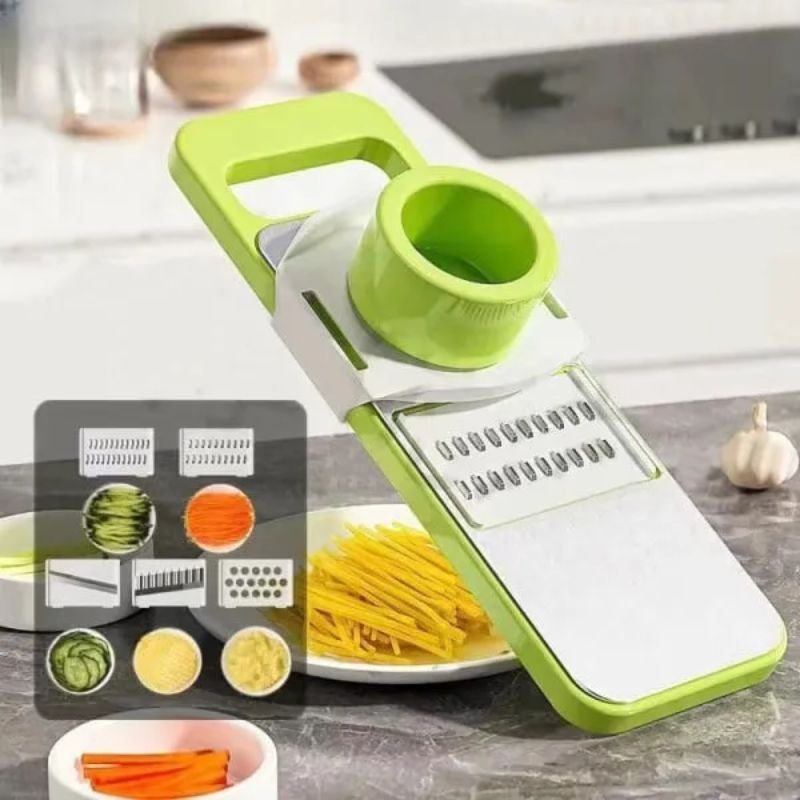 5-in-1 Stainless Steel Manual Multifunctional Manual Vegetable Slicer, Shredder, Grater